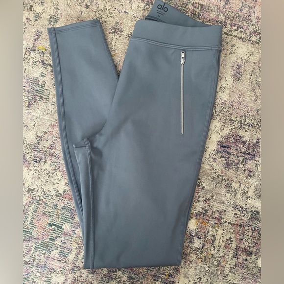 ALO Yoga Blue Gray High-Waist Thrill Seeker Leggings - Picture 3 of 4